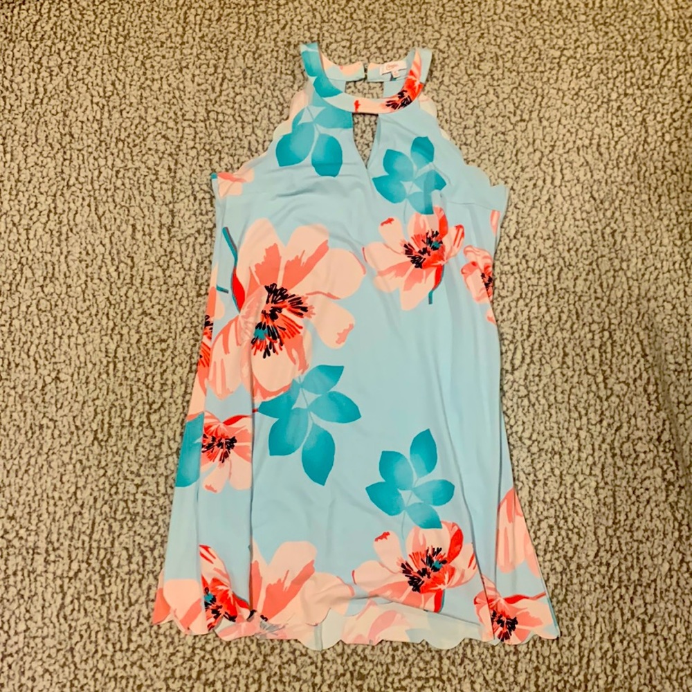 Multicolored floral mini dress